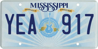 MS license plate YEA917