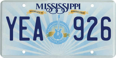 MS license plate YEA926