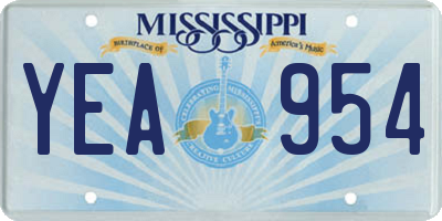 MS license plate YEA954