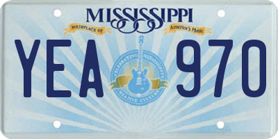 MS license plate YEA970