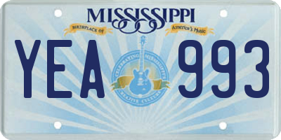 MS license plate YEA993