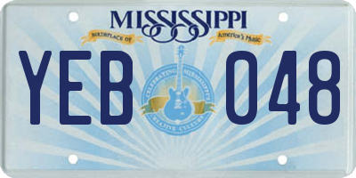 MS license plate YEB048
