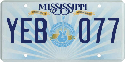 MS license plate YEB077