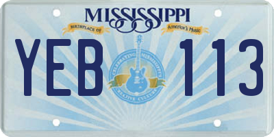 MS license plate YEB113