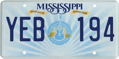 MS license plate YEB194
