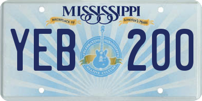 MS license plate YEB200