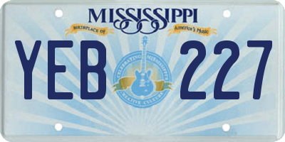 MS license plate YEB227