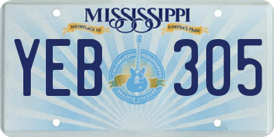 MS license plate YEB305