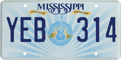 MS license plate YEB314
