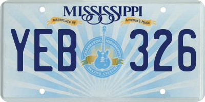 MS license plate YEB326