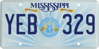 MS license plate YEB329