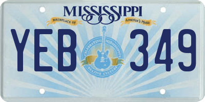 MS license plate YEB349