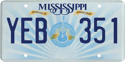 MS license plate YEB351
