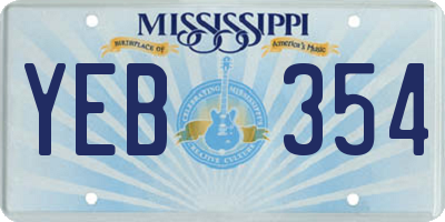 MS license plate YEB354