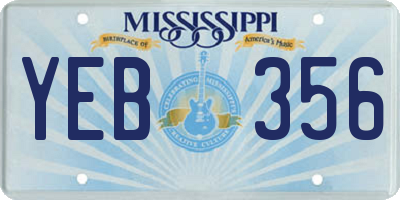 MS license plate YEB356