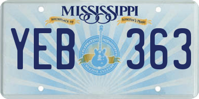 MS license plate YEB363
