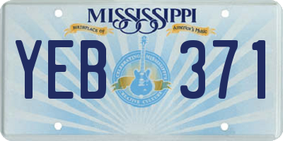 MS license plate YEB371