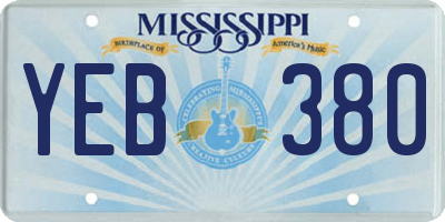 MS license plate YEB380