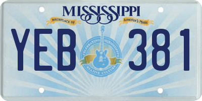 MS license plate YEB381