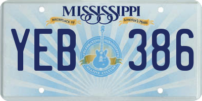 MS license plate YEB386