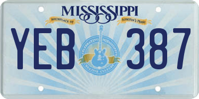 MS license plate YEB387