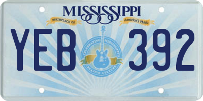 MS license plate YEB392