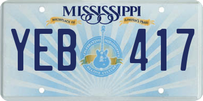 MS license plate YEB417