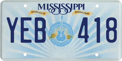 MS license plate YEB418