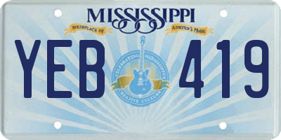 MS license plate YEB419