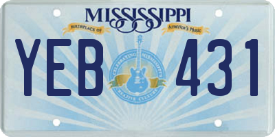 MS license plate YEB431