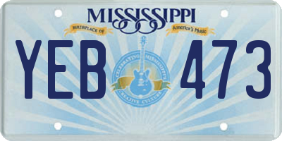 MS license plate YEB473