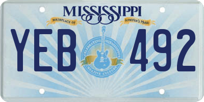 MS license plate YEB492