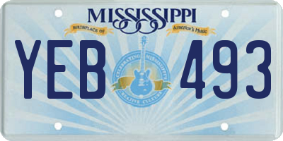 MS license plate YEB493
