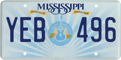 MS license plate YEB496