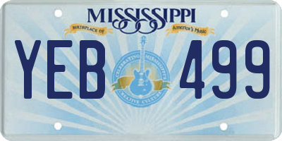 MS license plate YEB499