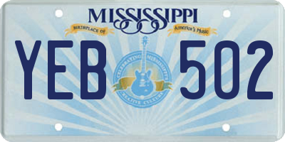 MS license plate YEB502