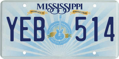 MS license plate YEB514