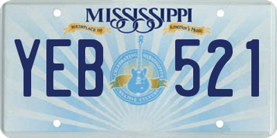 MS license plate YEB521