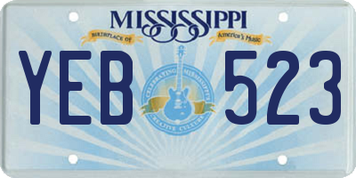 MS license plate YEB523