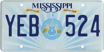 MS license plate YEB524