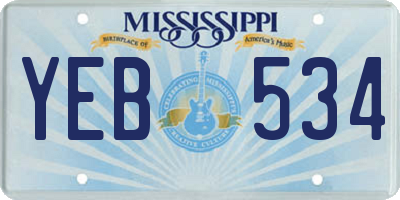 MS license plate YEB534