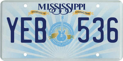 MS license plate YEB536