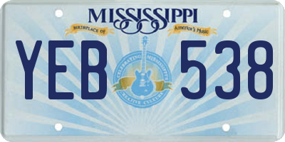 MS license plate YEB538