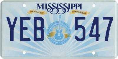 MS license plate YEB547