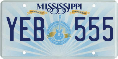 MS license plate YEB555