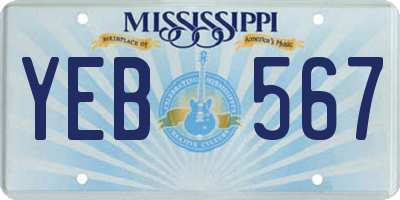 MS license plate YEB567