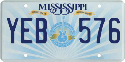 MS license plate YEB576