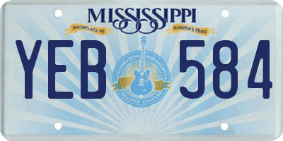 MS license plate YEB584
