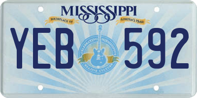 MS license plate YEB592