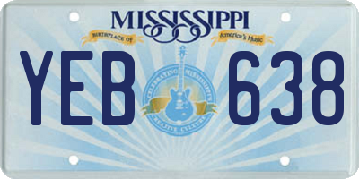 MS license plate YEB638